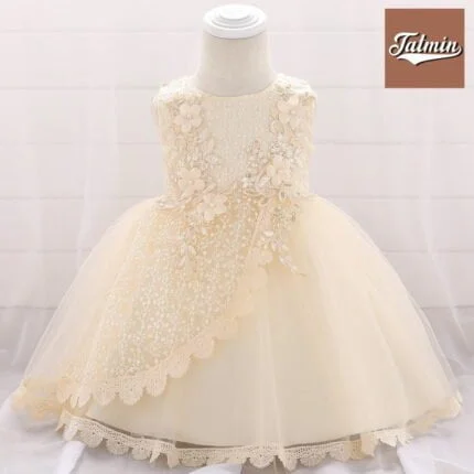 Summer Party Dress For Baby Girl 4 Layer (Champagne)