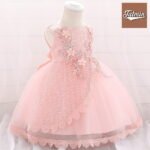 Summer Party Dress For Baby Girl – 4 Layer (Pink)