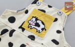 Cartoon Cow Romper, Short-Sleeved Overalls