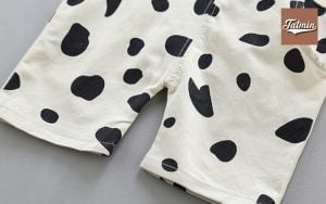 Cartoon Cow Romper, Short-Sleeved Overalls