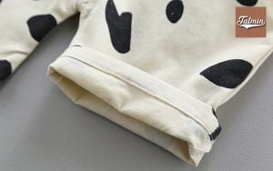 Cartoon Cow Romper, Short-Sleeved Overalls