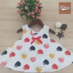 Summer Camisole Frock Skirt For Baby Girl (0-2 year) (Bowknot White Heart)