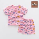 Summer T-shirt Pant Set Summer Baby Short-Sleeved (Pastel Love)