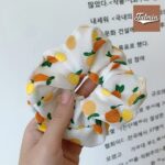 MultiColor Fruit Georgette fabric hair scrunchie scrunchies ponytail holder scrunchy