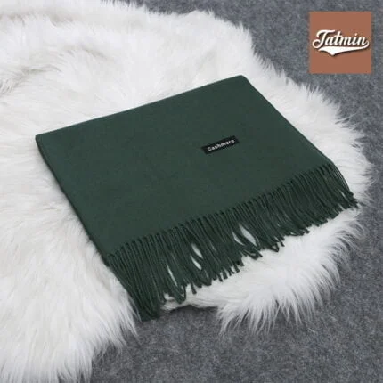 Women's Scarves Long Fashion Cashmere Scarfs for Women and Men Dark Green