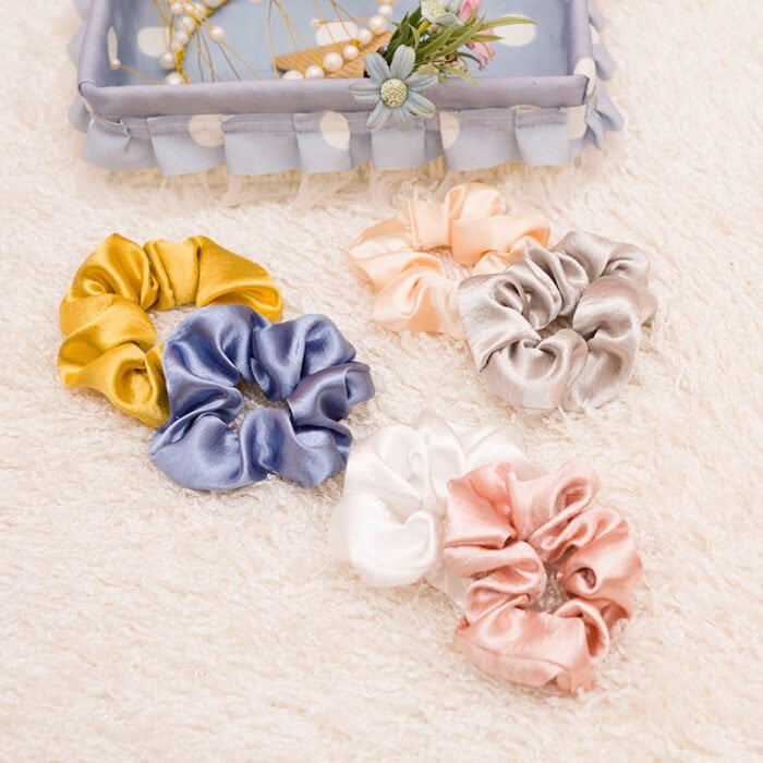10-Color Satin Silk Scrunchie Set